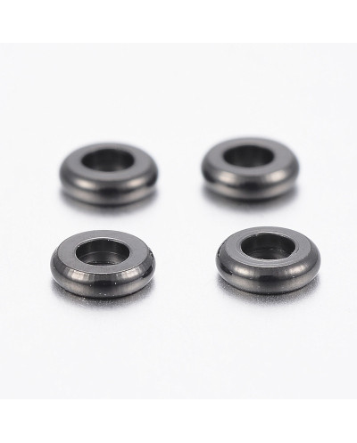 Przekładka do koralików oponka 4x1mm stal nierdzewna czarna