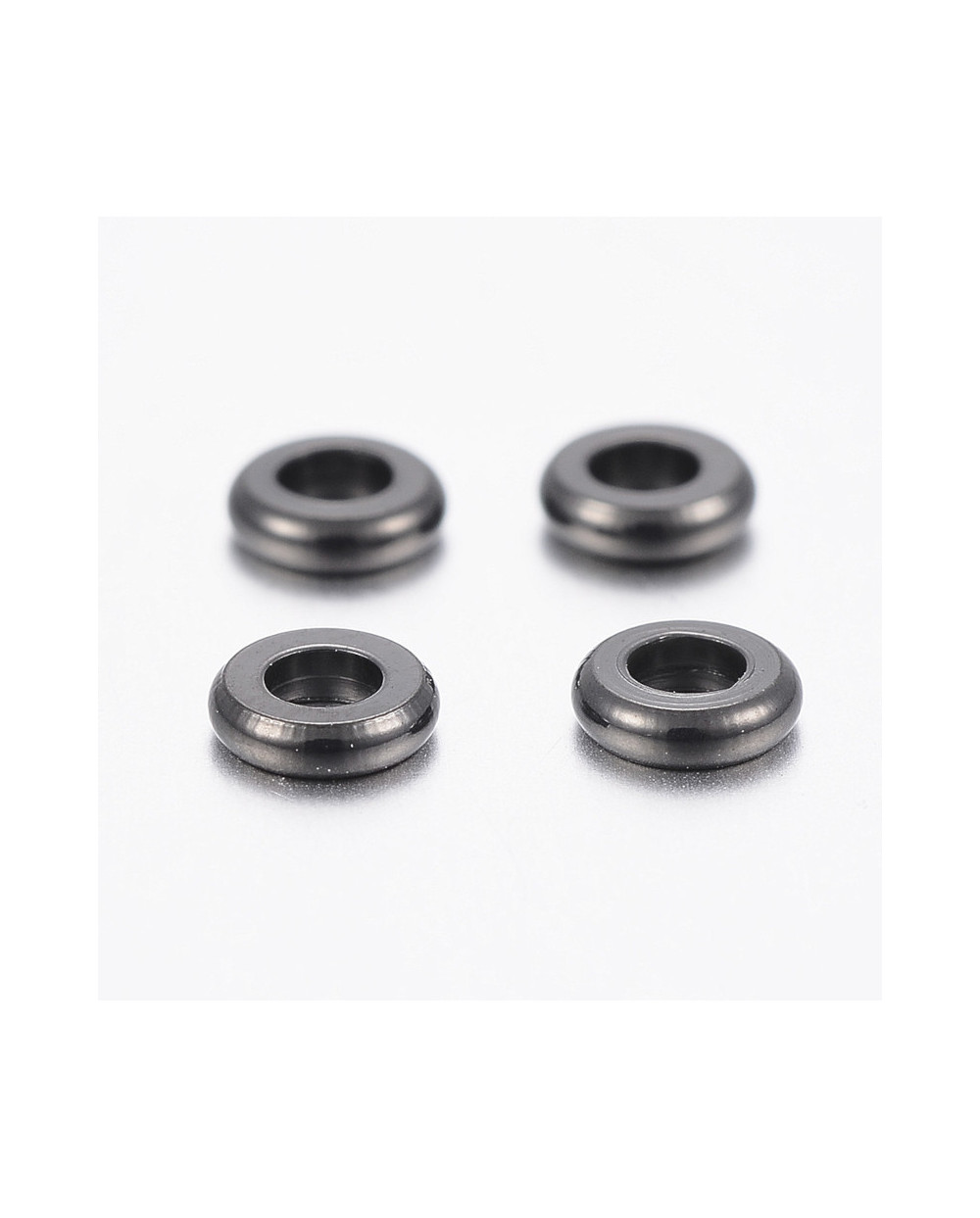 Przekładka do koralików oponka 4x1mm stal nierdzewna czarna