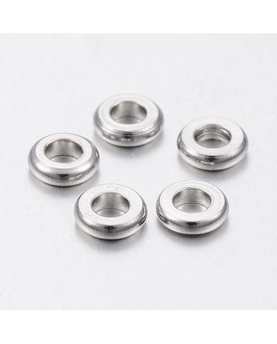 Przekładka do koralików oponka 4x1mm stal nierdzewna srebrna