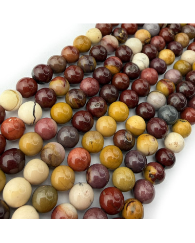 Kamień naturalny Mokait kulka gładka ok 6mm sznurek