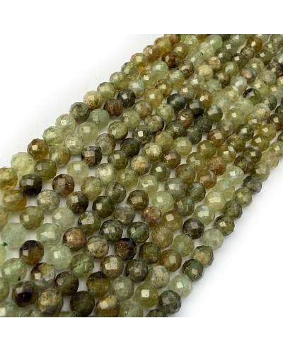 Jadeit czarny fasetowany 4mm – kamienie naturalne na sznurku 38–40 cm