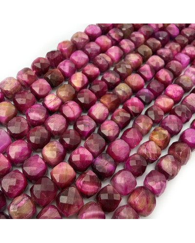 Tygrysie Oko Kostka Fasetowana 7x8mm Szaro-Zielona | elemenciki.pl