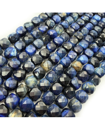 Tygrysie Oko Kostka Fasetowana 7x8mm Szaro-Zielona | elemenciki.pl