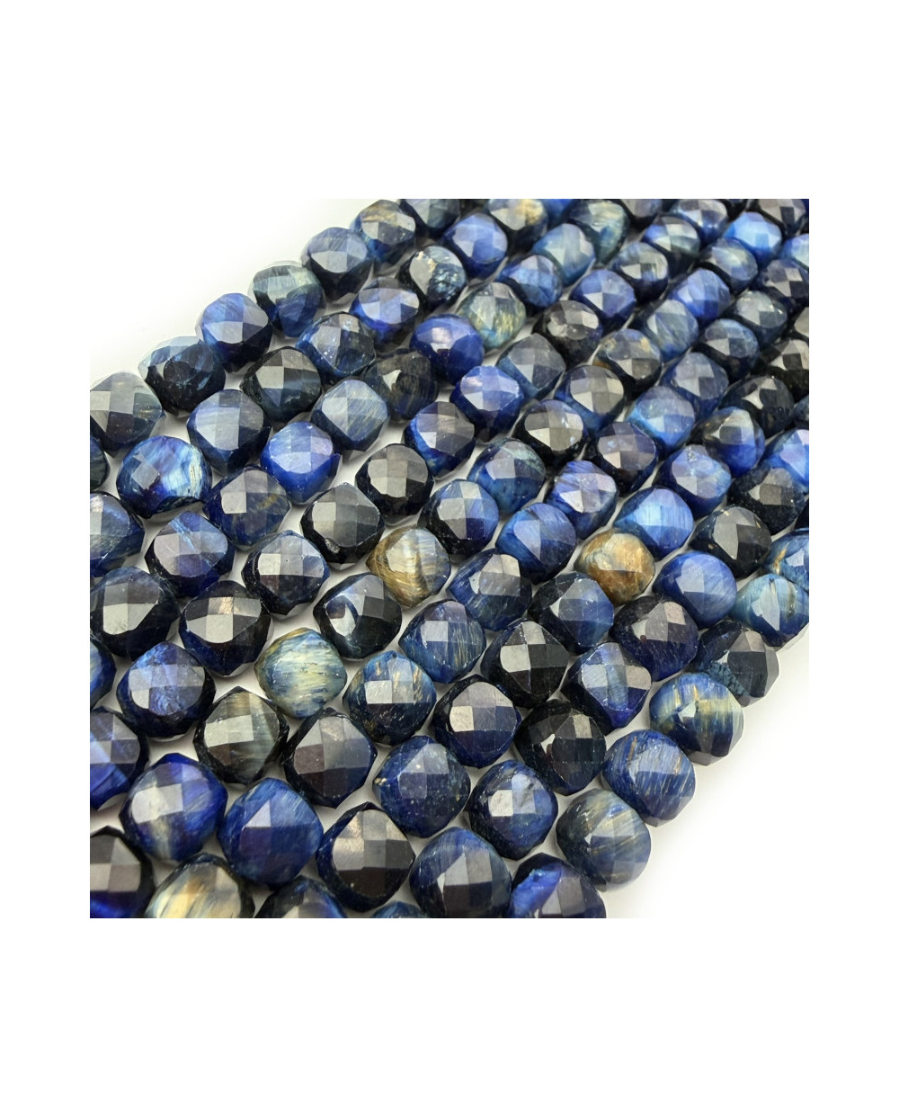 Tygrysie Oko Kostka Fasetowana 7x8mm Szaro-Zielona | elemenciki.pl