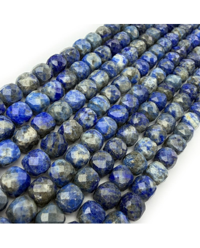 Kamień naturalny Lapis Lazuli kostka fasetowana ok 7-8mm sznurek mix
