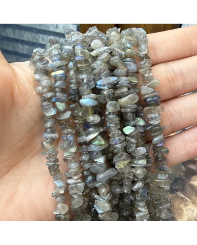 Kamień naturalny Labradoryt sieczka ok 5-6mm sznurek