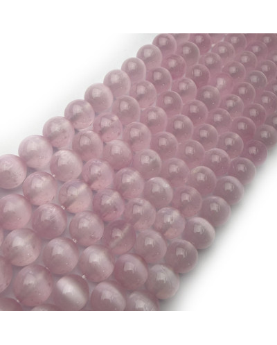 Kamień naturalny Selenit kulka gładka ok 8-8,5mm sznurek mix różowy