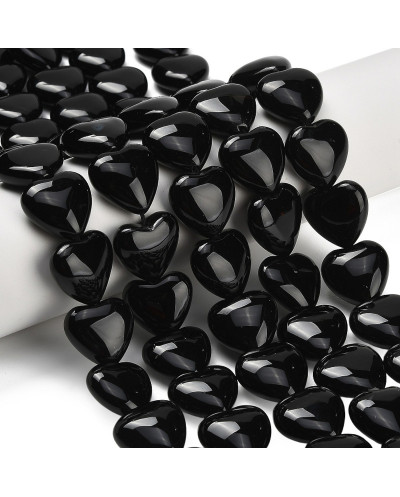 Kamień Naturalny Onyks serce gładkie ok 18.5~20x20x8.5~10mm sznurek