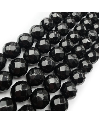 Kamień Naturalny Onyks kulka fasetowana ok 10mm sznurek