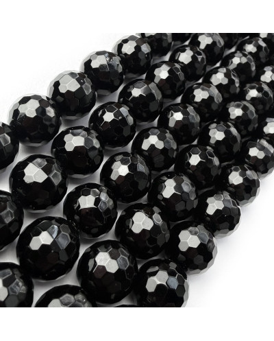 Kamień Naturalny Onyks kulka fasetowana ok 12mm sznurek