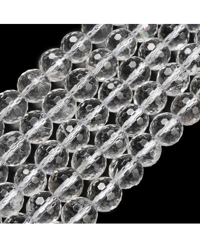 Kamień naturalny Kryształ górski kulka fasetowana ok 10mm sznurek