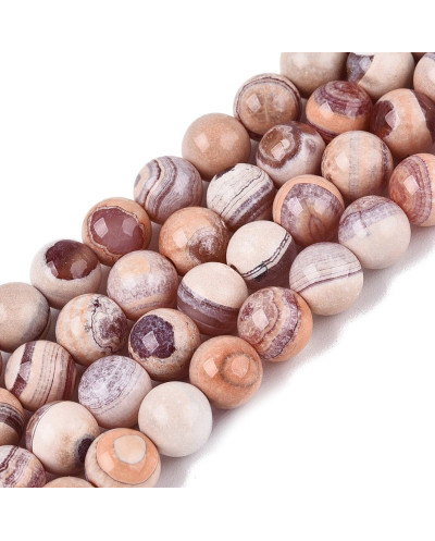 Kamień naturalny Agat ognisty kulka gładka ok 6mm sznurek mix