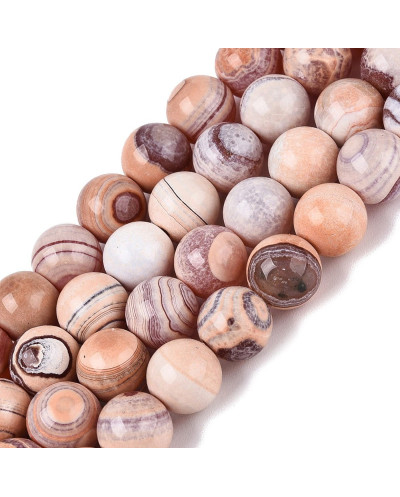 Kamień naturalny Agat ognisty kulka gładka ok 8mm sznurek mix