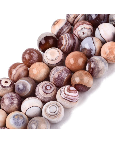 Kamień naturalny Agat ognisty kulka gładka ok 9-10mm sznurek mix