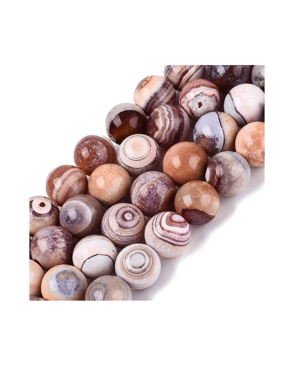 Kamień naturalny Agat ognisty kulka gładka ok 9-10mm sznurek mix