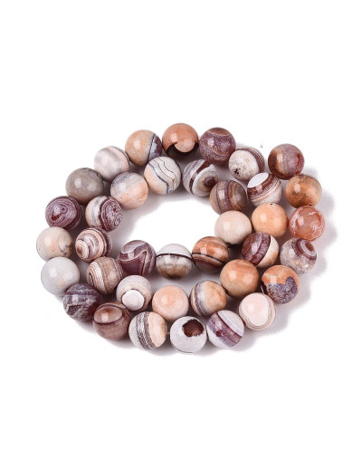 Kamień naturalny Agat ognisty kulka gładka ok 9-10mm sznurek mix