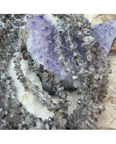 Kamień naturalny Herkimer słupek nieregularny ok 7~17x2~7x2~7mm sznurek mix