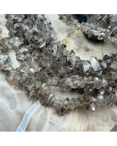 Kamień naturalny Herkimer słupek nieregularny ok 7~17x2~7x2~7mm sznurek mix
