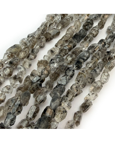 Kamień naturalny Herkimer nieregularny ok 3~8x2~5.5x2~5.5mm sznurek mix