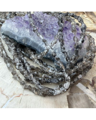 Kamień naturalny Herkimer nieregularny ok 3~8x2~5.5x2~5.5mm sznurek mix