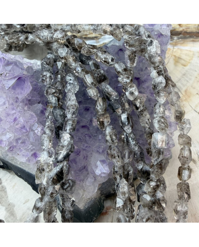 Kamień naturalny Herkimer nieregularny ok 3~8x2~5.5x2~5.5mm sznurek mix