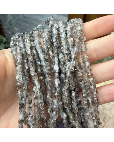 Kamień naturalny Herkimer nieregularny ok 3~8x2~5.5x2~5.5mm sznurek mix