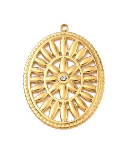 Zawieszka owal 38x27x2mm stal nierdzewna złoty
