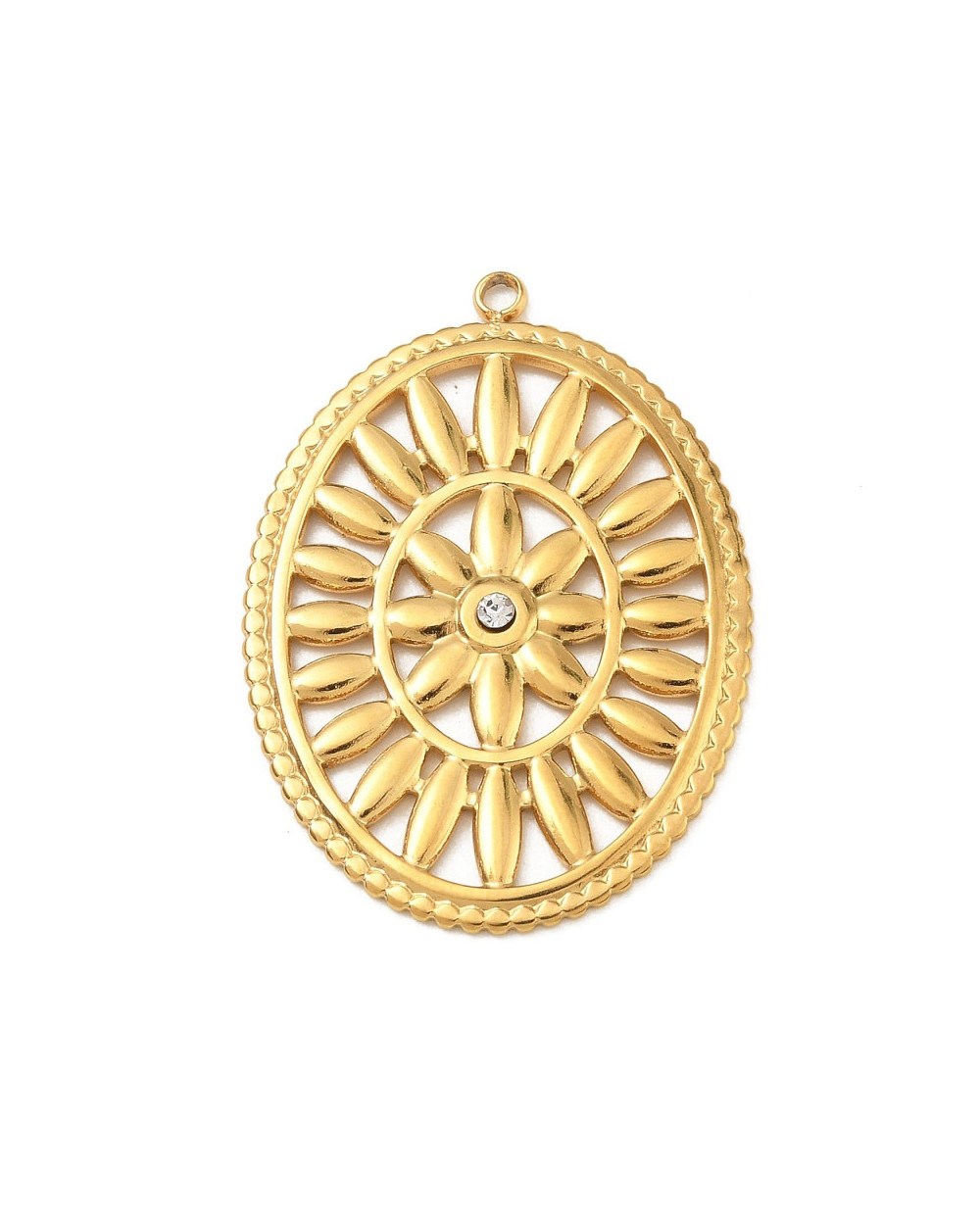 Zawieszka owal 38x27x2mm stal nierdzewna złoty