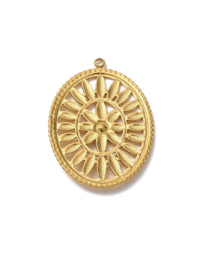 Zawieszka owal 38x27x2mm stal nierdzewna złoty