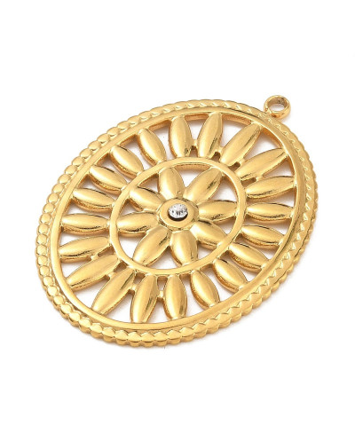 Zawieszka owal 38x27x2mm stal nierdzewna złoty