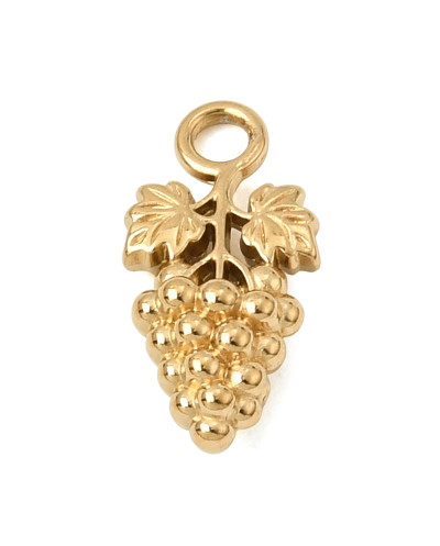 Zawieszka winogron 17x8,5x5mm stal nierdzewna złoty
