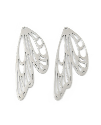 Zawieszka skrzydła 48,5x20x1mm stal nierdzewna srebrna