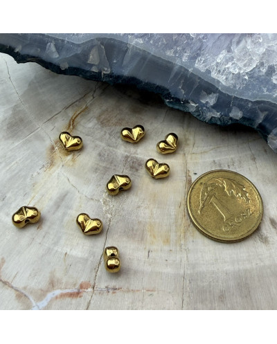 Przekładka do koralików serce 4x5.5x3mm stal nierdzewna złota