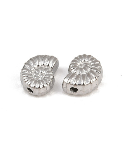 Przekładka do koralików Amonit 6x5x3mm stal nierdzewna srebrna