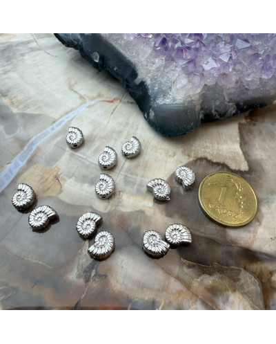 Przekładka do koralików Amonit 6x5x3mm stal nierdzewna srebrna