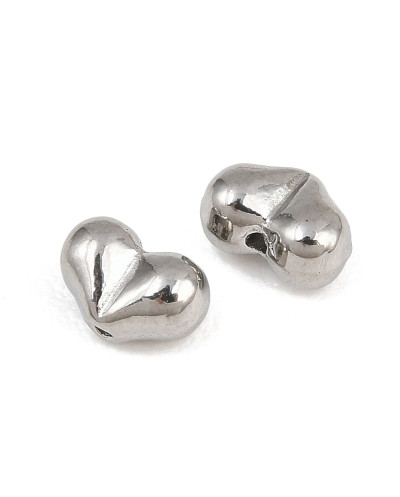 Przekładka do koralików serce 4x5.5x3mm stal nierdzewna srebrna