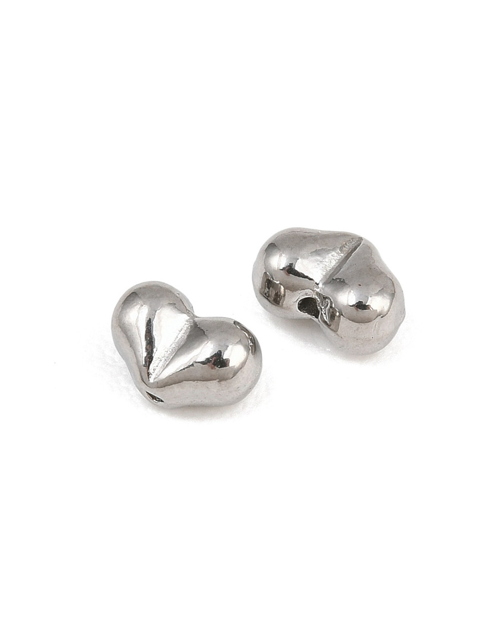 Przekładka do koralików serce 4x5.5x3mm stal nierdzewna srebrna