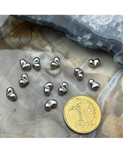 Przekładka do koralików serce 4x5.5x3mm stal nierdzewna srebrna