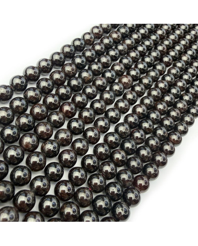 Kamień Naturalny Granat kulka gładka ok 6mm sznurek