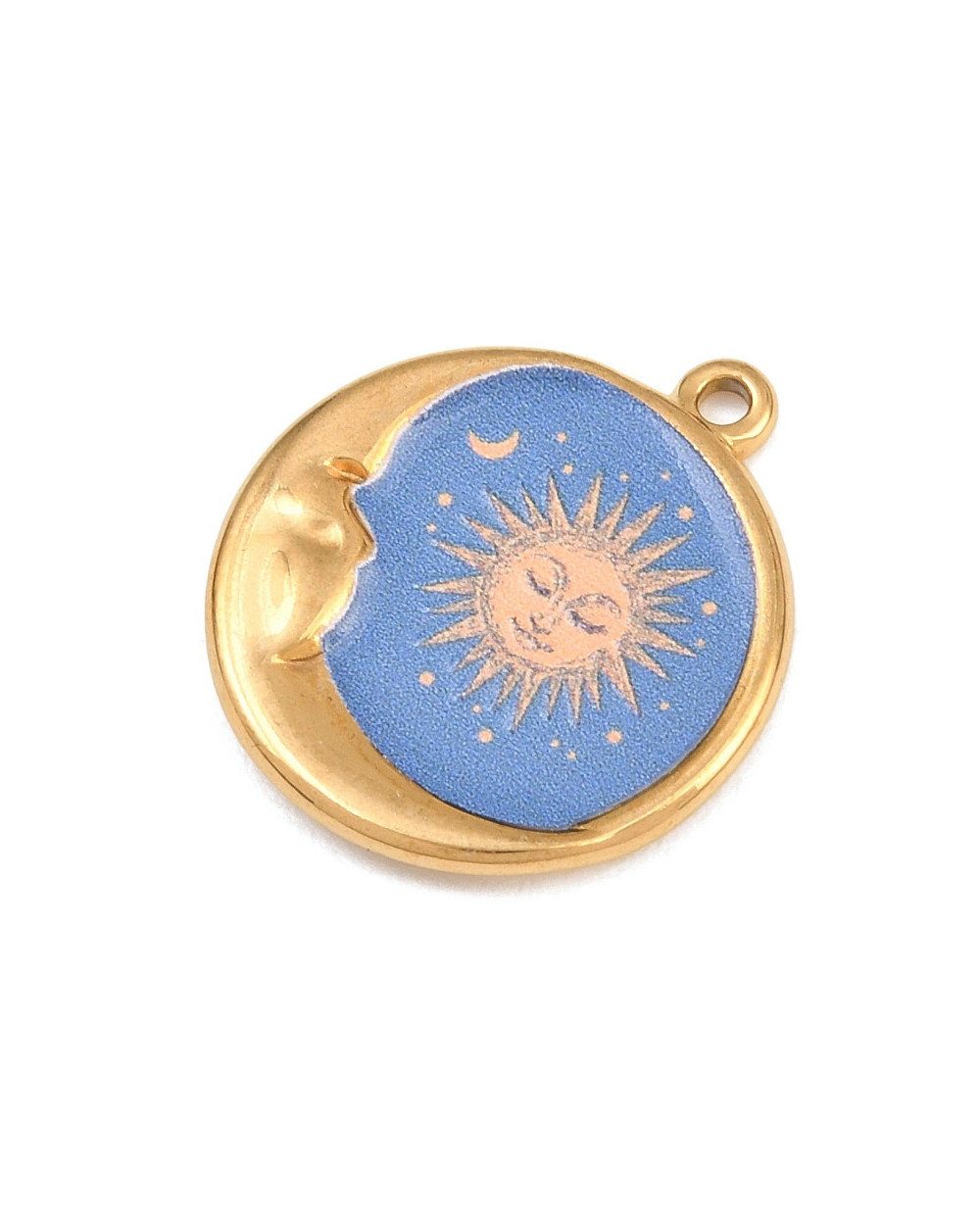 Zawieszka księżyc 23,5x20,5x3mm stal nierdzewna złoty