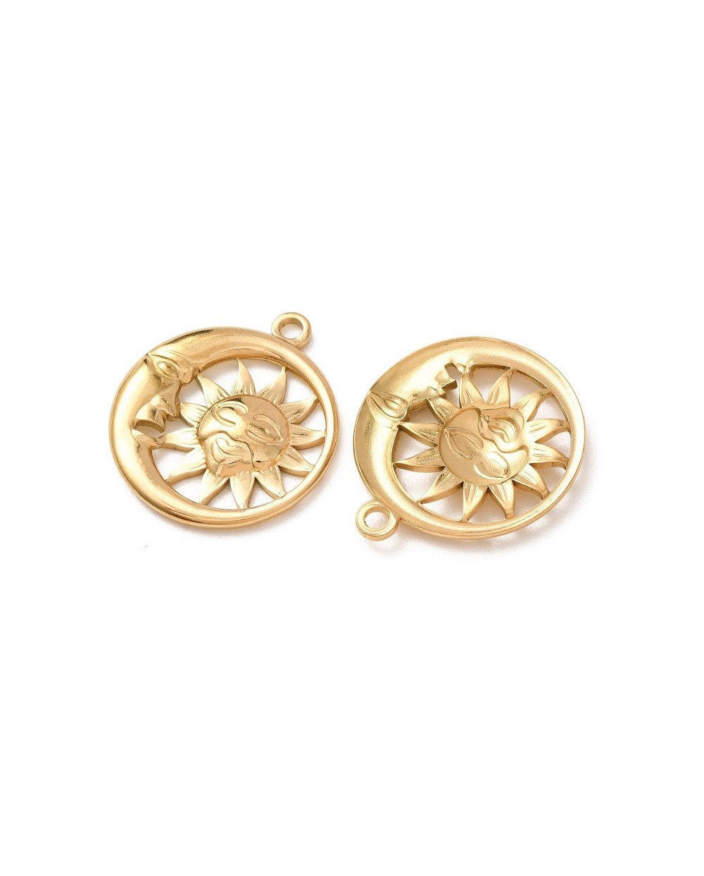 Zawieszka księżyc 29x25x3mm stal nierdzewna złoty