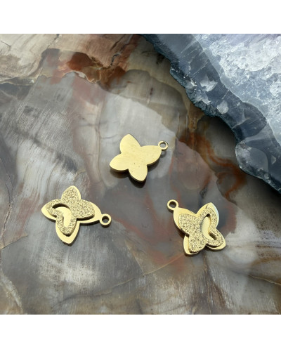 Zawieszka motylek 11x9,5x2mm stal nierdzewna złoty