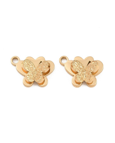 Zawieszka motylek 7x10,5x3,5mm stal nierdzewna złoty