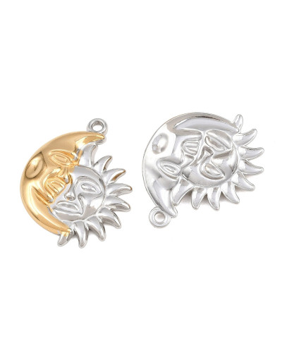Zawieszka księżyc 31,5x25x4mm stal nierdzewna złoty