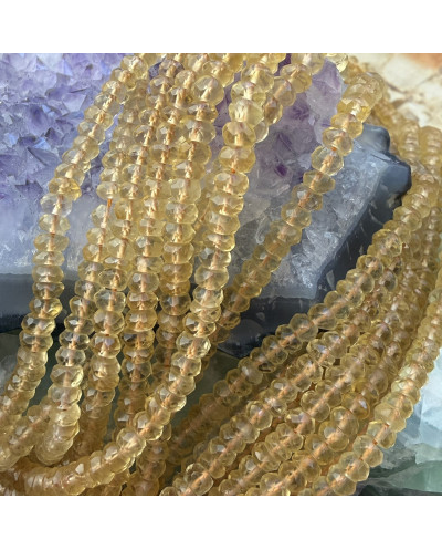 Kamień naturalny Cytryn oponka szlifowana ok 4x3mm sznurek