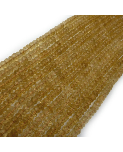 Kamień naturalny Cytryn oponka szlifowana ok 4x3mm sznurek