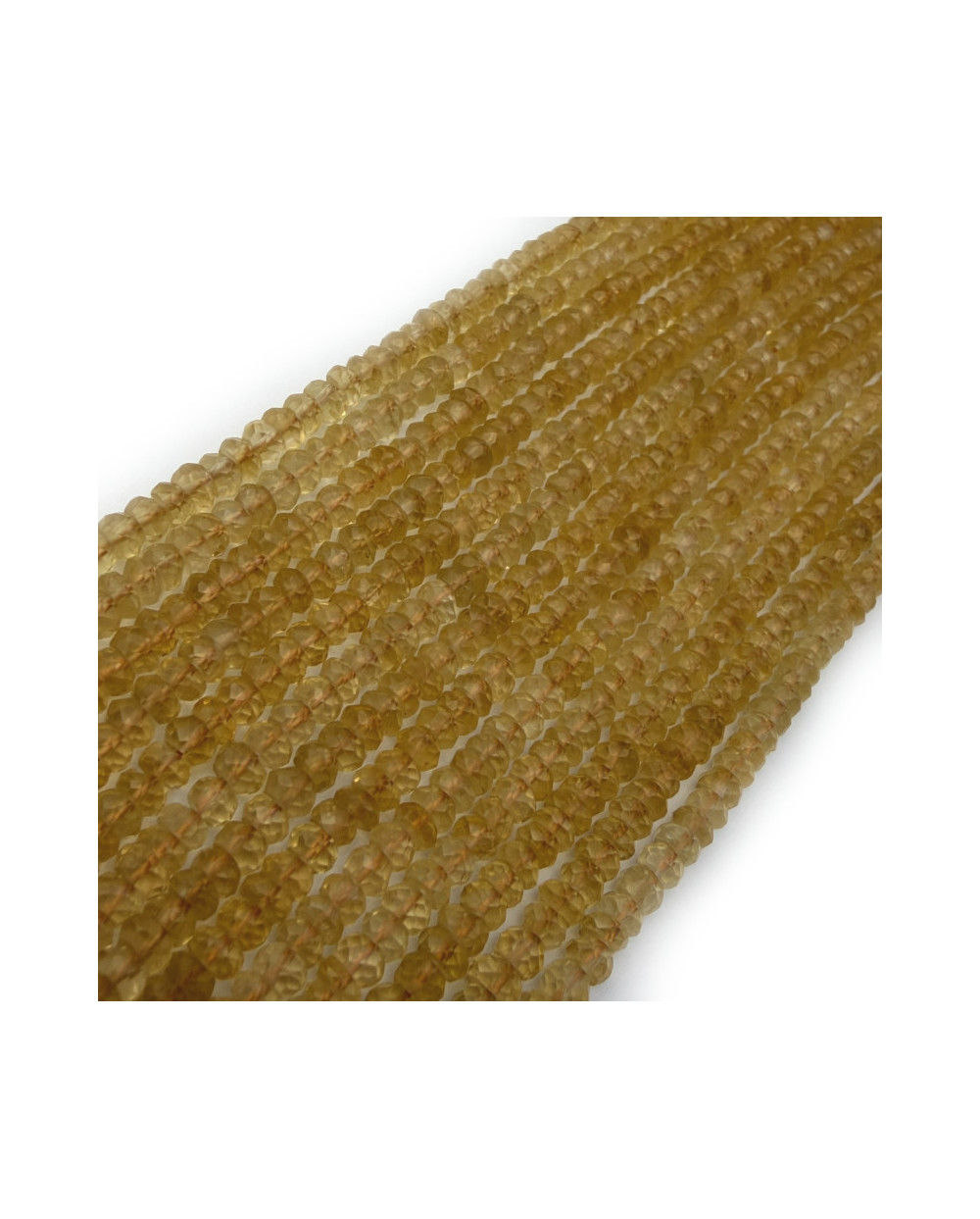 Kamień naturalny Cytryn oponka szlifowana ok 4x3mm sznurek