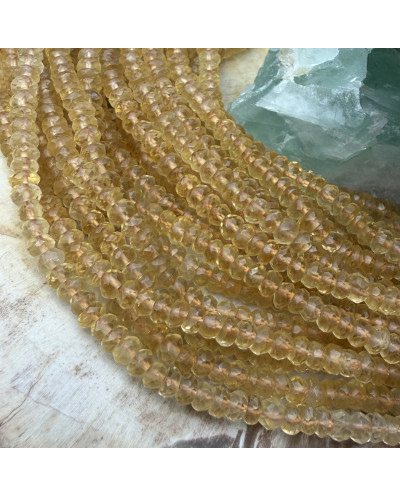 Kamień naturalny Cytryn oponka szlifowana ok 4x3mm sznurek