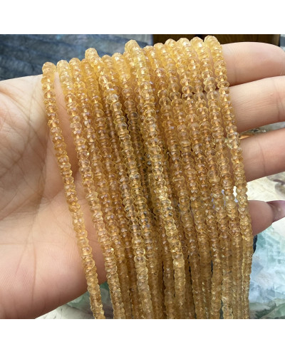 Kamień naturalny Cytryn oponka szlifowana ok 4x3mm sznurek