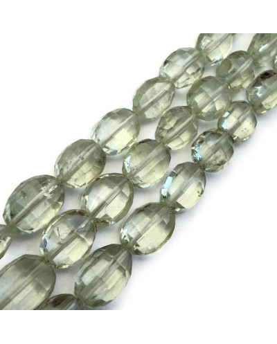 Kamień naturalny Zielony Ametyst oliwka szlifowana ok 10x6mm sznurek